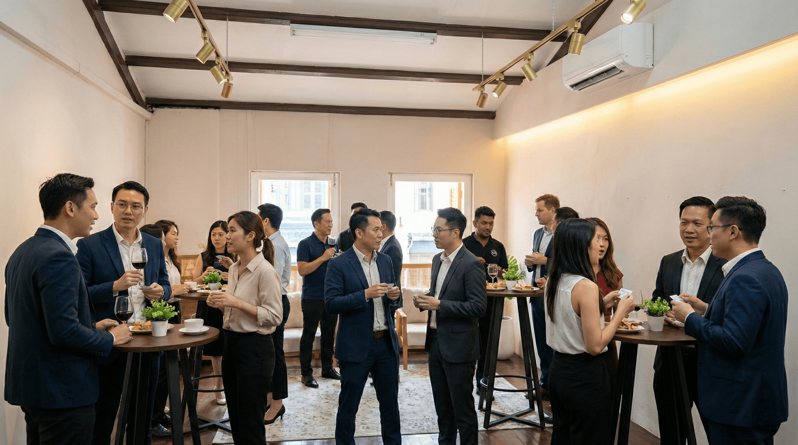 Tech-forward meeting room at The Studio Bussorah