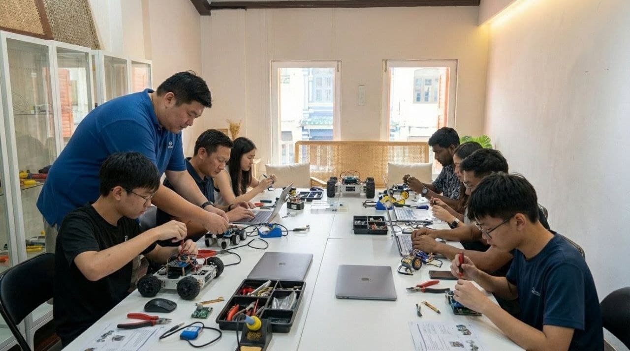 Modern makerspace with advanced prototyping tools